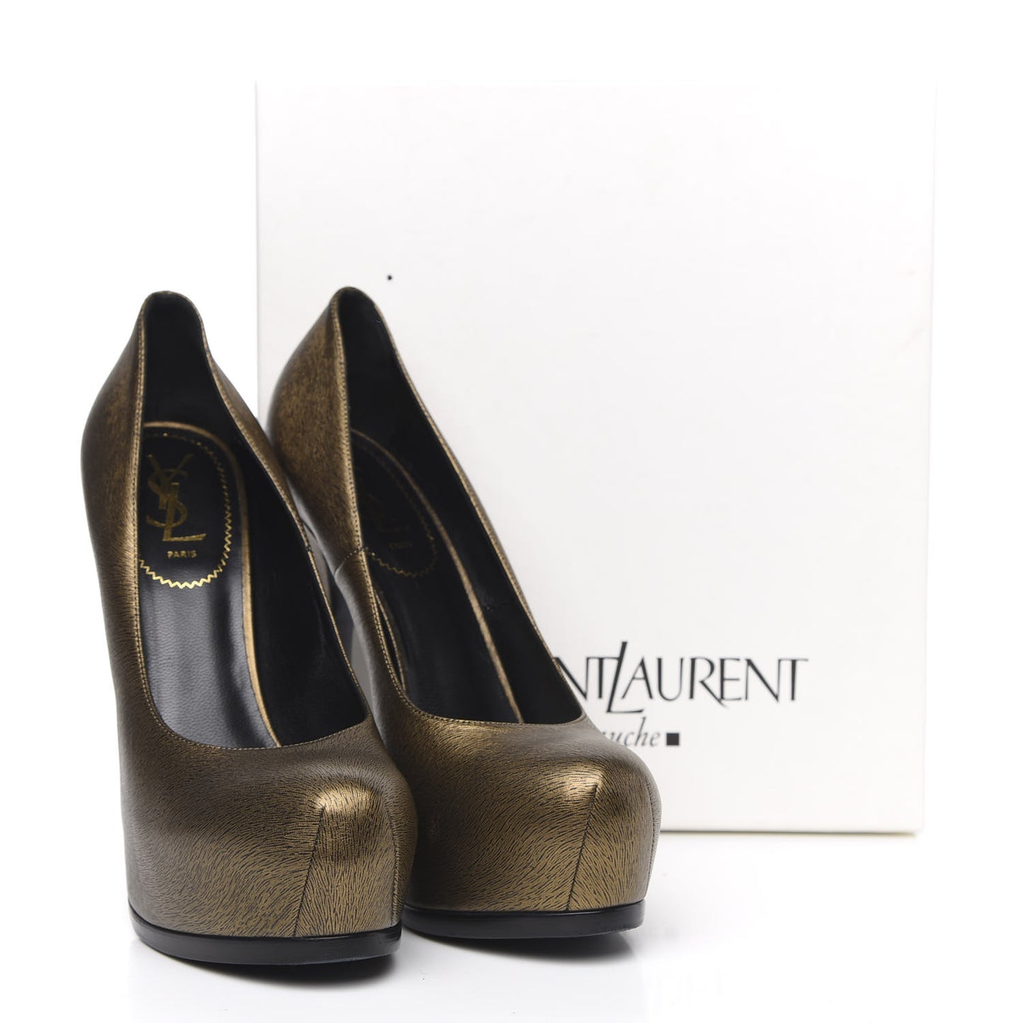 Metallic Calfskin Tribtoo 105 Platform Pumps 40.5 Black