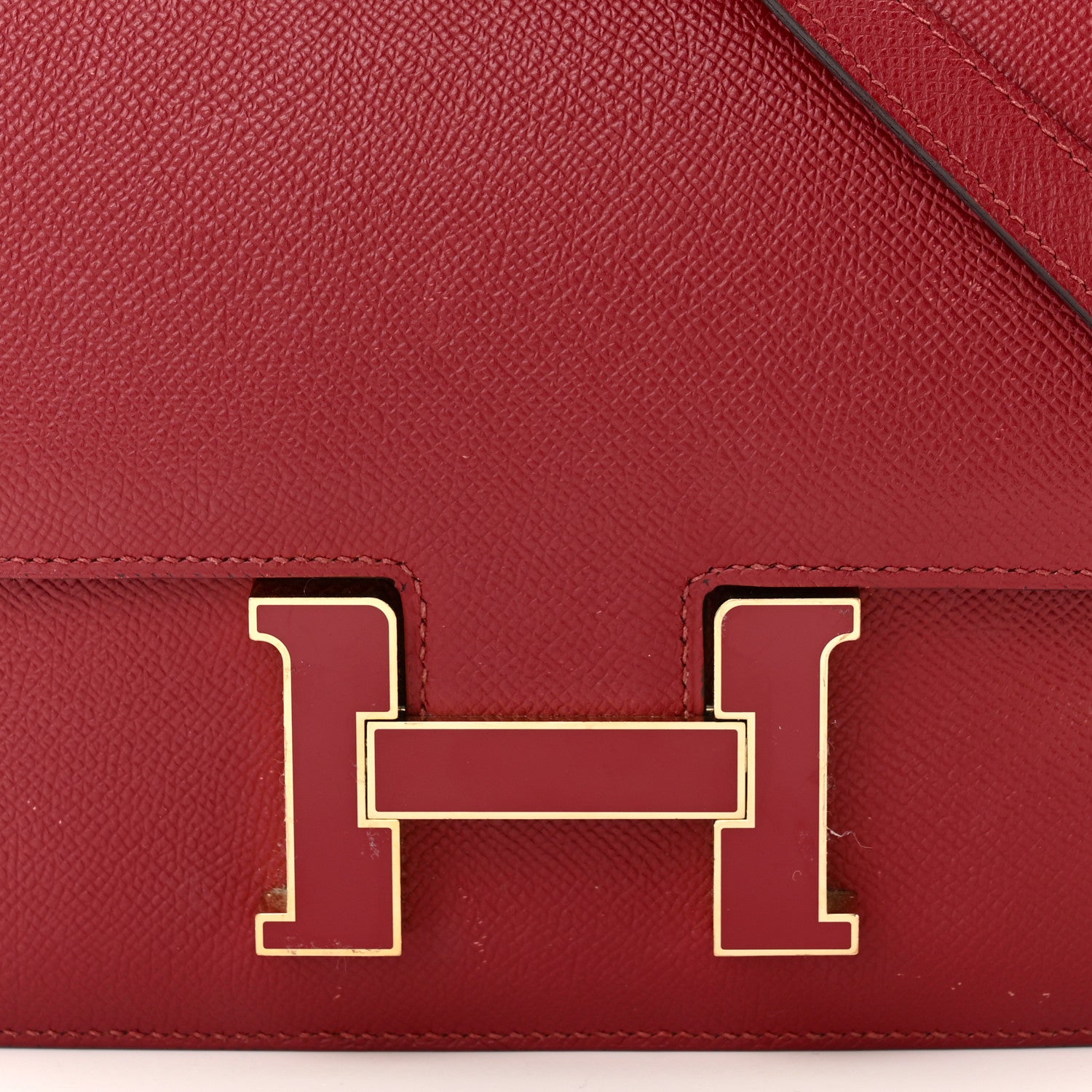 Hermes Epsom Enamel Constance 24 Rouge Grenat 8 of 13