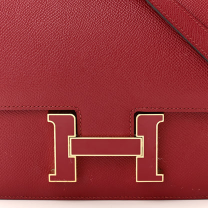 Hermes Epsom Enamel Constance 24 Rouge Grenat 8 of 13