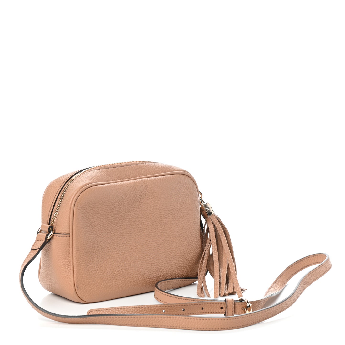 Pebbled Calfskin Small Soho Disco Bag Rose Beige