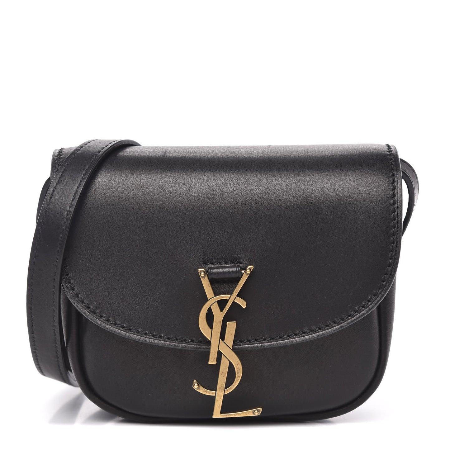 Smooth Calfskin Mini Classic Monogram Kaia Satchel Black