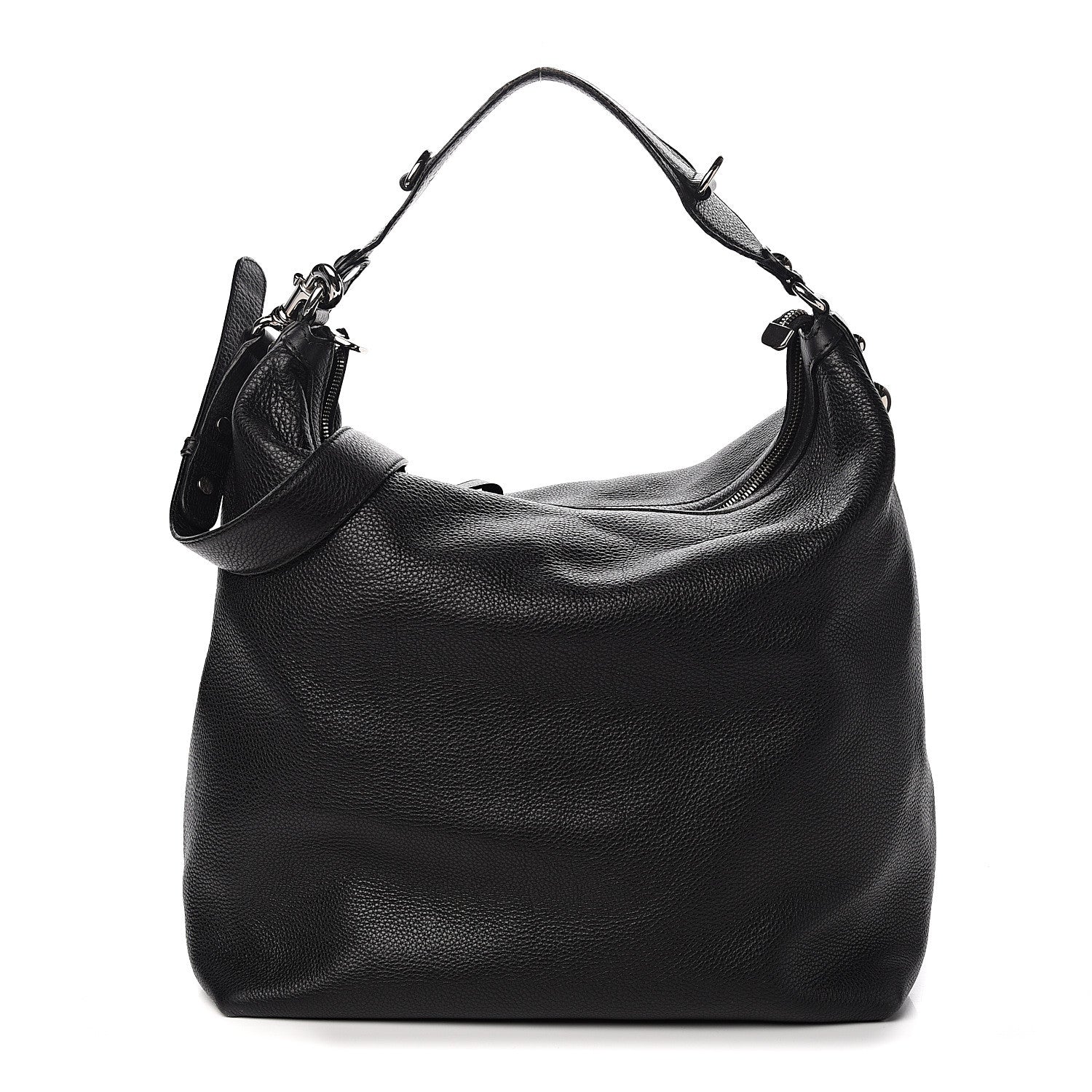 Gucci Pebbled Calfskin Large Icon Bit Hobo Black 1 of 11