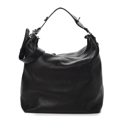 Gucci Pebbled Calfskin Large Icon Bit Hobo Black 1 of 11