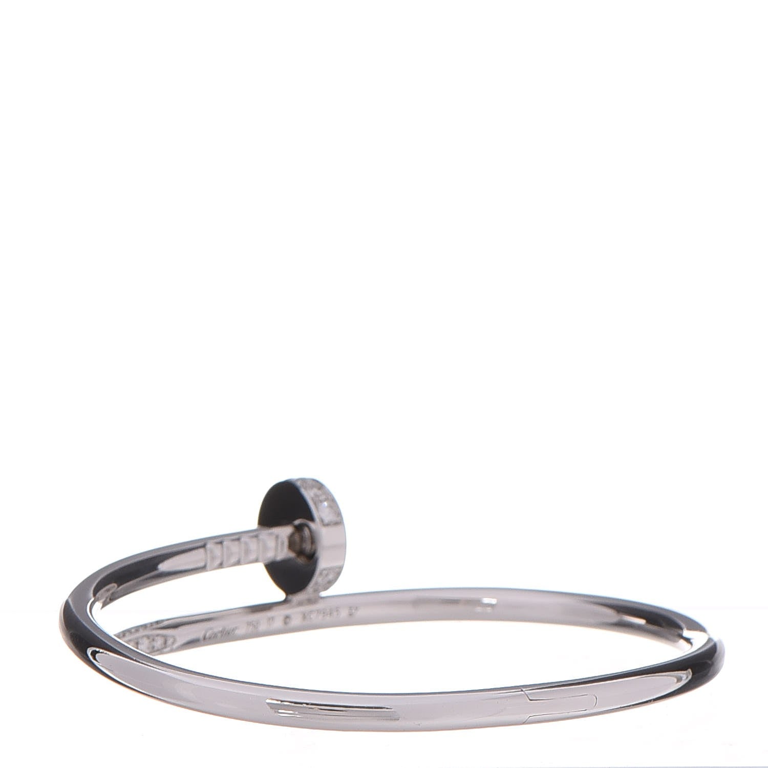 Cartier 18K White Gold Diamond Juste Un Clou Bracelet 17 3 of 4