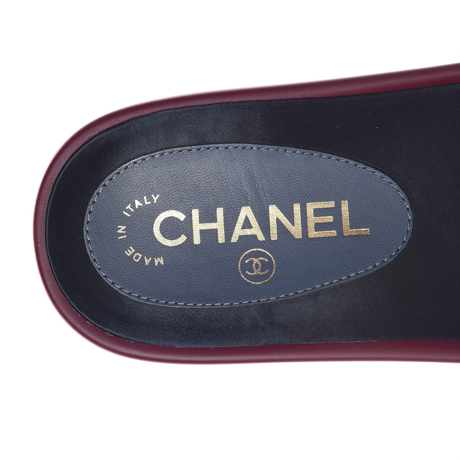 Chanel Satin Chain Flat Sandals 37 Dark Fuchsia 9 of 10