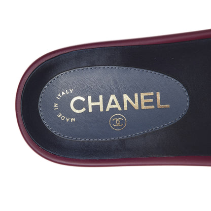 Chanel Satin Chain Flat Sandals 37 Dark Fuchsia 9 of 10