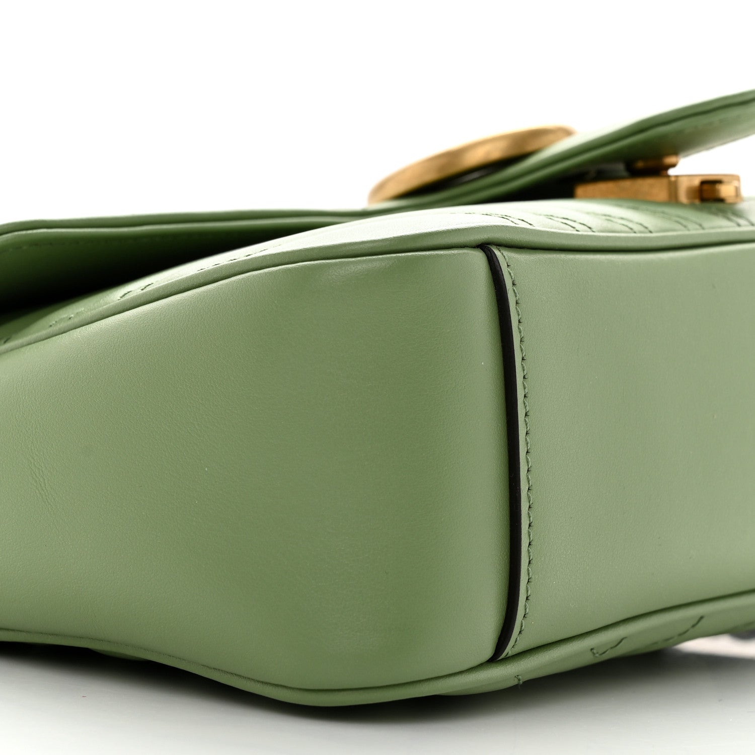 Gucci Calfskin Matelasse Small GG Marmont Shoulder Bag Salamander Green 9 of 10