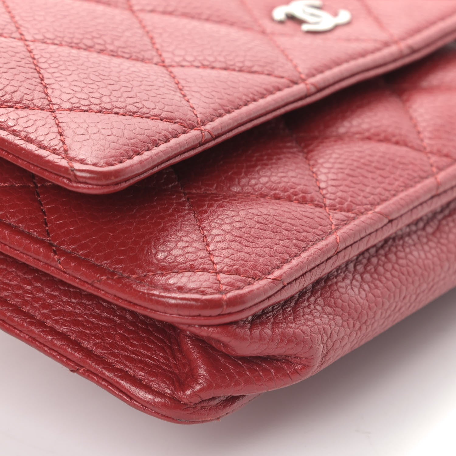 Chanel Caviar Quilted Wallet On Chain WOC Red 6 of 6