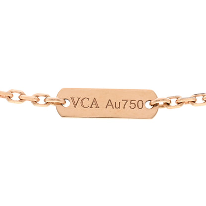 Van Cleef & Arpels 18K Rose Gold Gray Mother of Pearl Vintage Alhambra Pendant Necklace 4 of 6