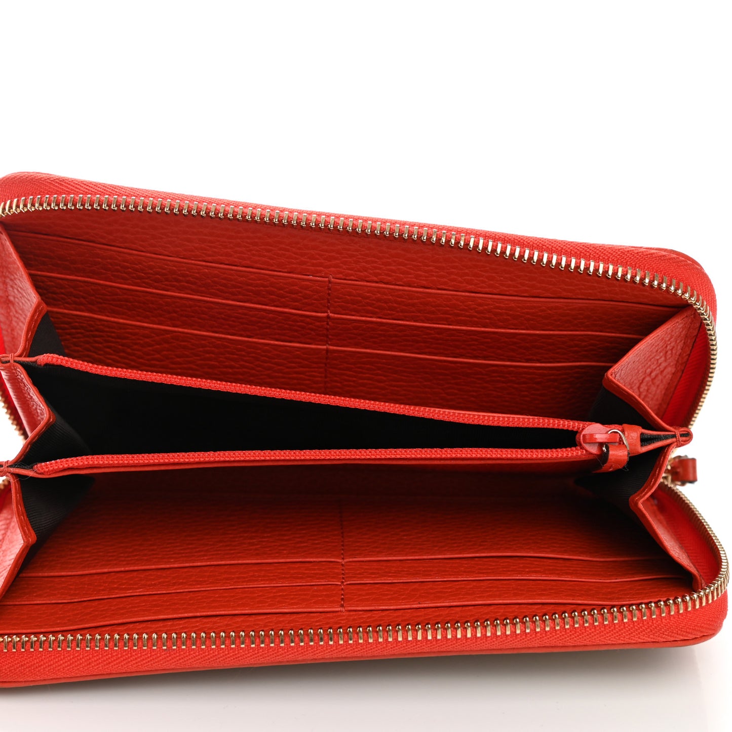 Monogram Dollar Calfskin Zip Around Wallet Beige Ebony Sun Orange