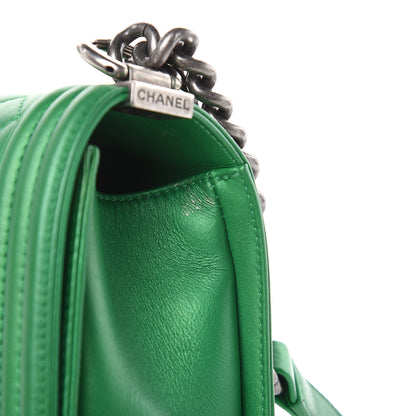 Chanel Metallic Calfskin Quilted Medium Boy Flap Green 15 of 17