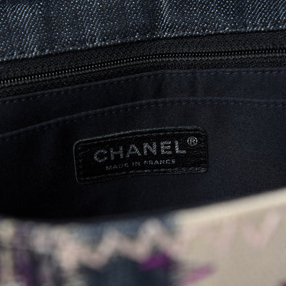 Chanel Denim Tweed Patchwork Jumbo Single Flap Multicolor 6 of 21