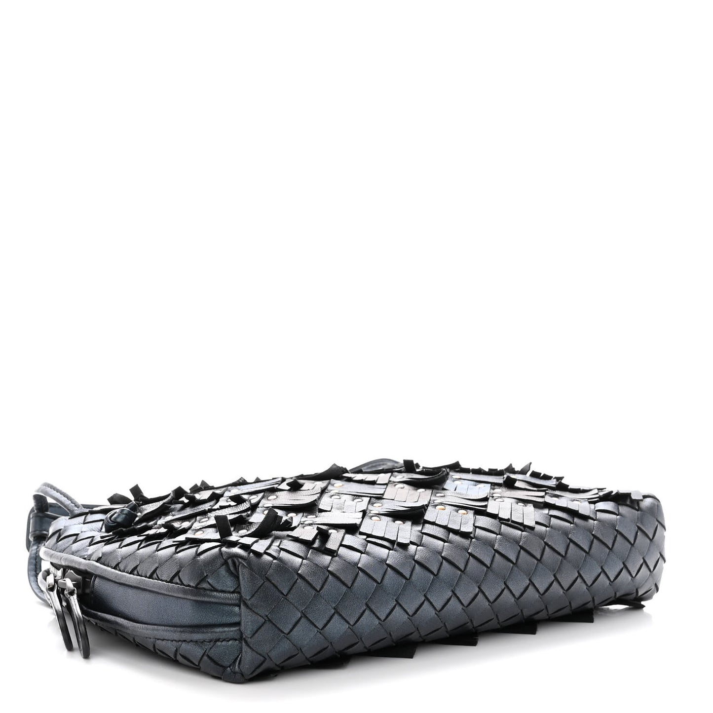 Nappa Intrecciato Fringe Studded Nodini Crossbody Messenger Multicolor