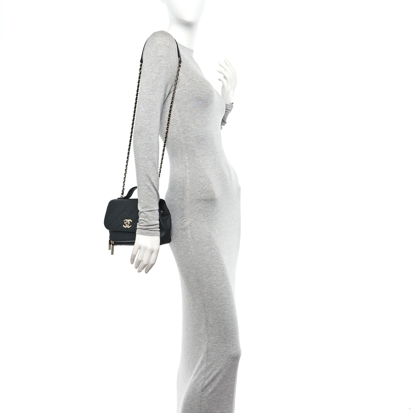 Caviar Quilted Small Business Affinity Flap Black