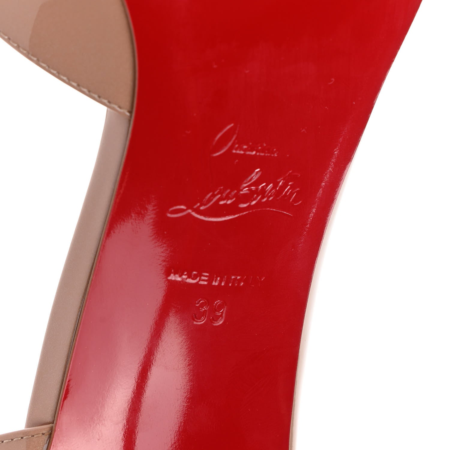 Christian Louboutin Patent Round Chick 85 Pumps 39 Nude 7 of 7