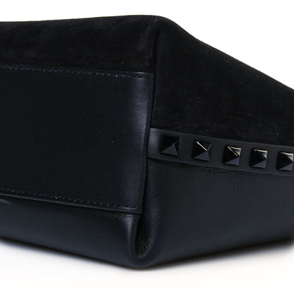 Valentino Garavani Suede Calfskin Rockstud Tote Black 9 of 12