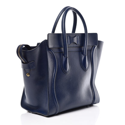 Celine Drummed Calfskin Mini Luggage Ink 3 of 14