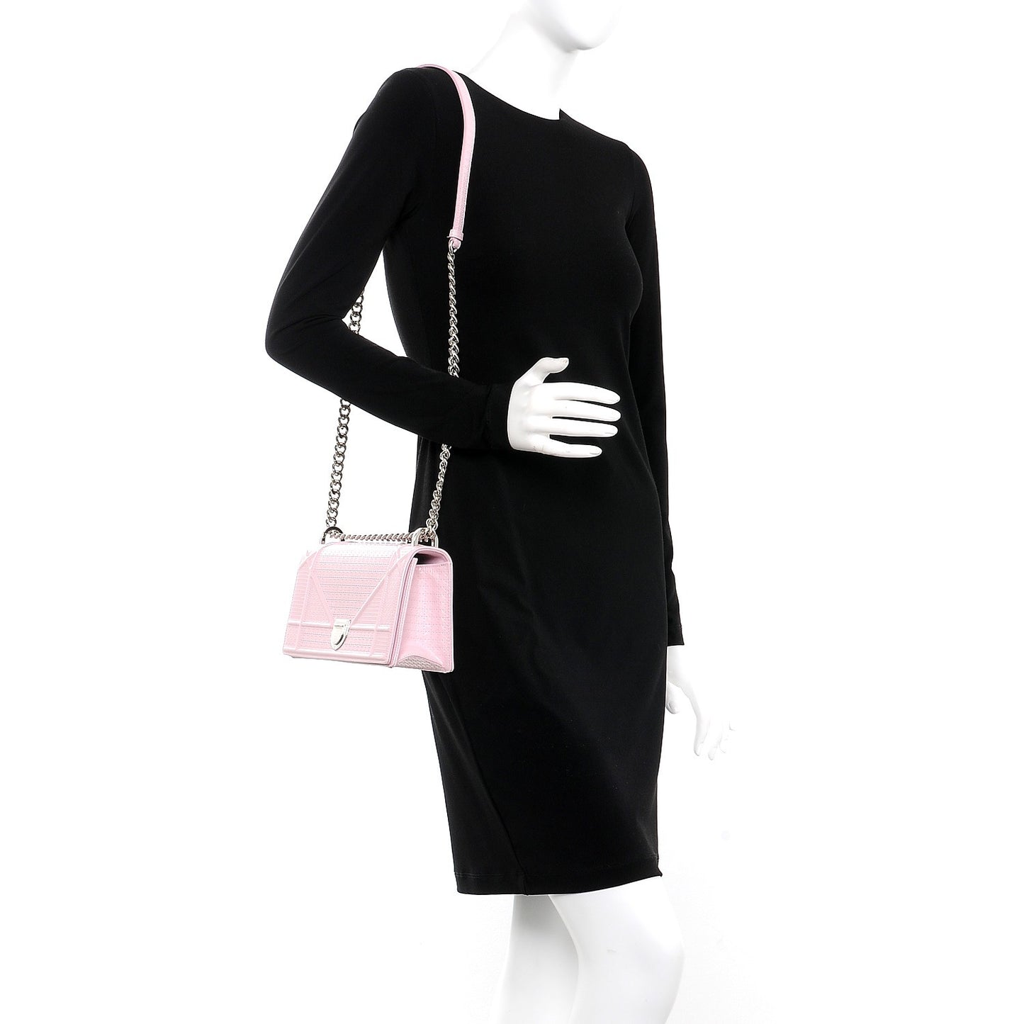 Patent Micro-Cannage Small Diorama Flap Bag Rose