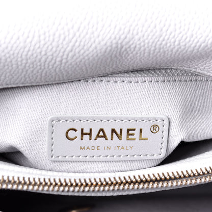 Chanel Caviar Diamond Stitched Top Handle Flap Grey 7 of 10