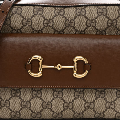 Gucci GG Supreme Monogram Small Horsebit 1955 Shoulder Bag Beige Brown Sugar 7 of 9