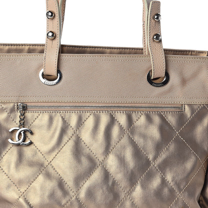 Chanel Metallic Coated Canvas Large Paris Biarritz Tote Gold 9 of 16