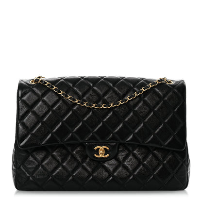 Chanel Grained Calfskin Quilted XXL Travel Flap Bag Black 1 of 12