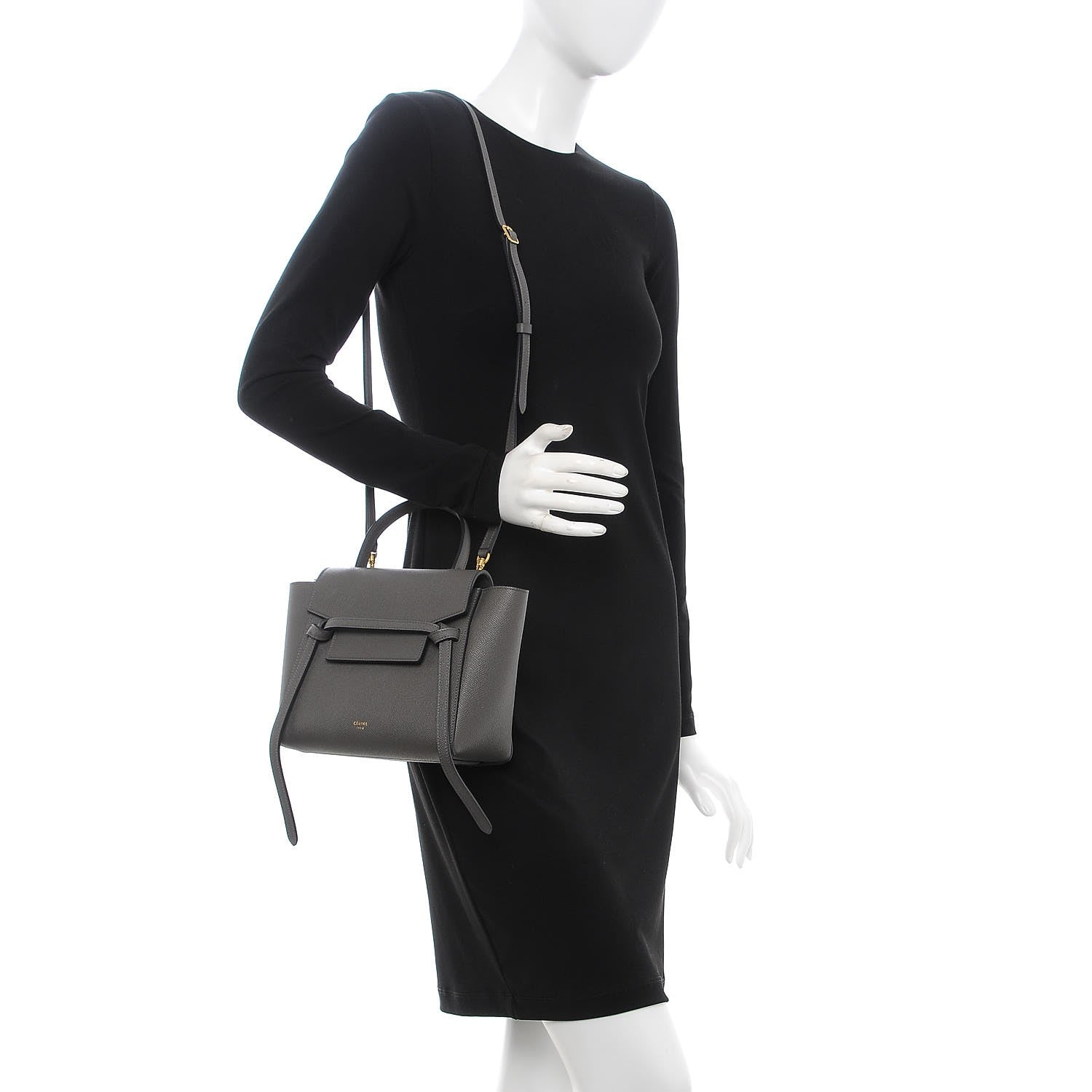 Celine Grained Calfskin Nano Belt Bag Grey 2 of 7