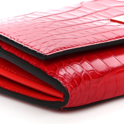 Fendi Shiny Alligator Vitello Century Lucido Peekaboo Continental Wallet Pomodoro 9 of 13