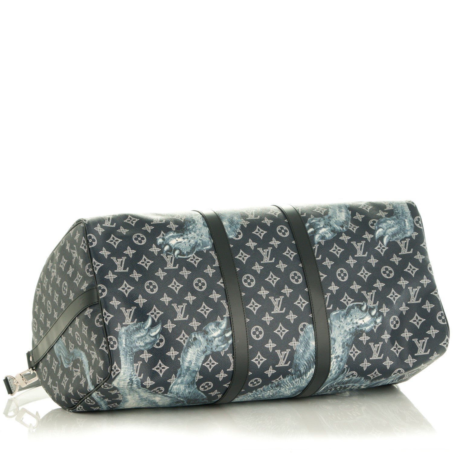 Louis Vuitton Savane Monogram Lion Chapman Keepall Bandouliere 55 Encre 5 of 8