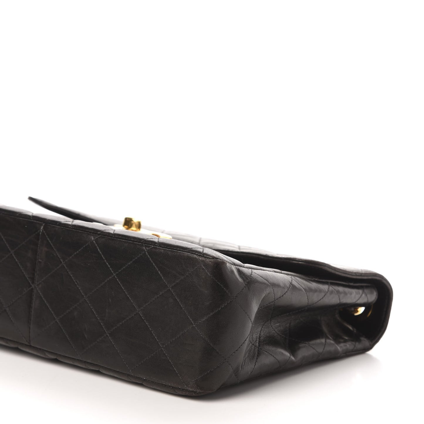 Lambskin Quilted XL Jumbo Single Flap Black