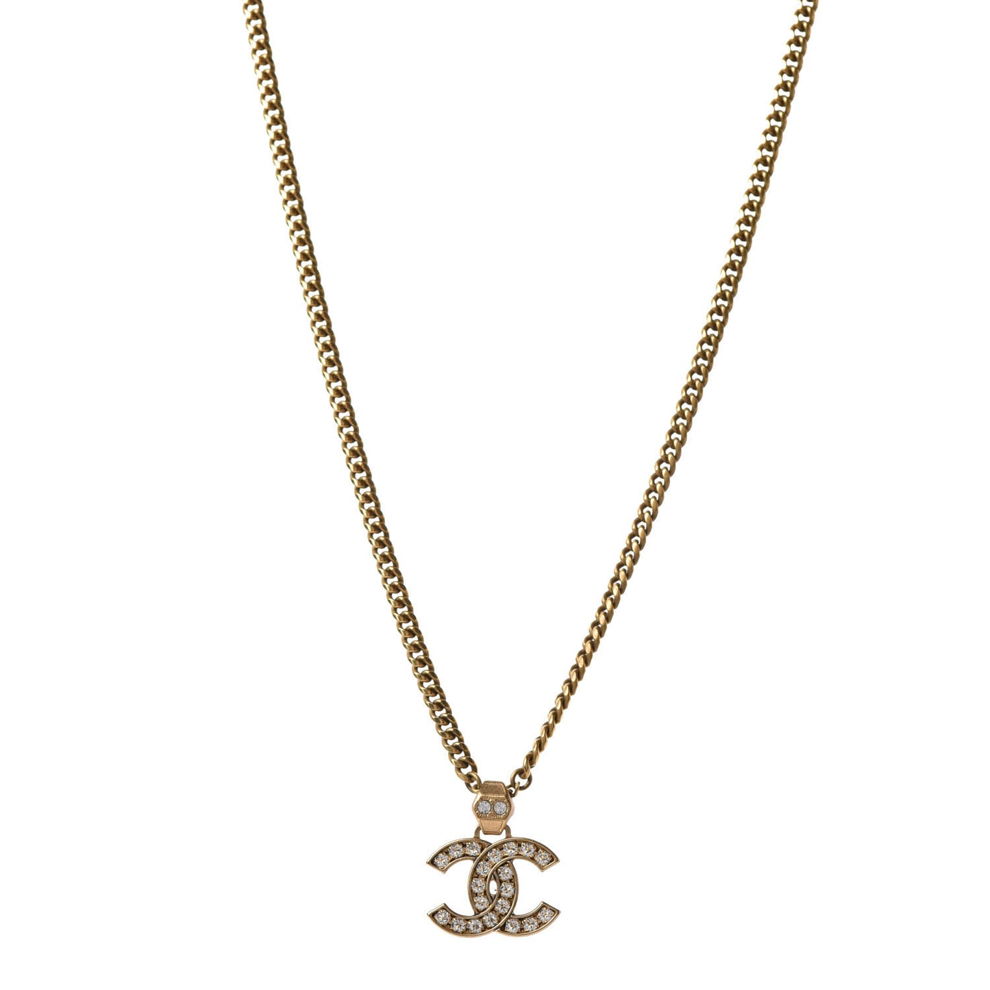 Crystal CC Necklace Gold