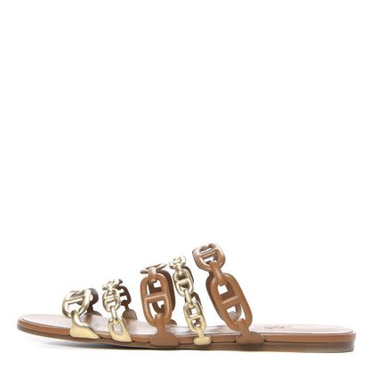 Hermes Nappa Thalassa Sandals 40 Beige Doré 1 of 8