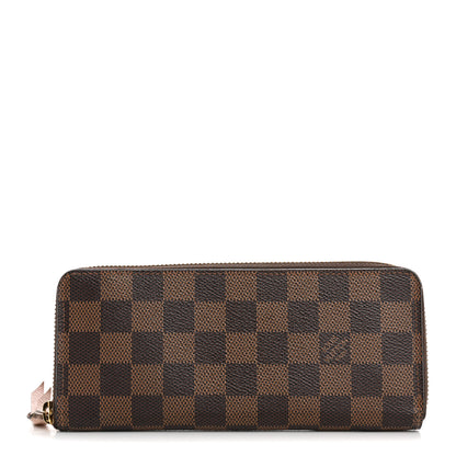 Louis Vuitton Damier Ebene Clemence Wallet Rose Ballerine 1 of 12