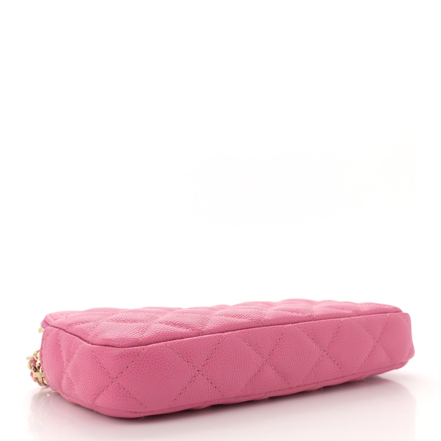Caviar Quilted Small Clutch With Chain Pink
