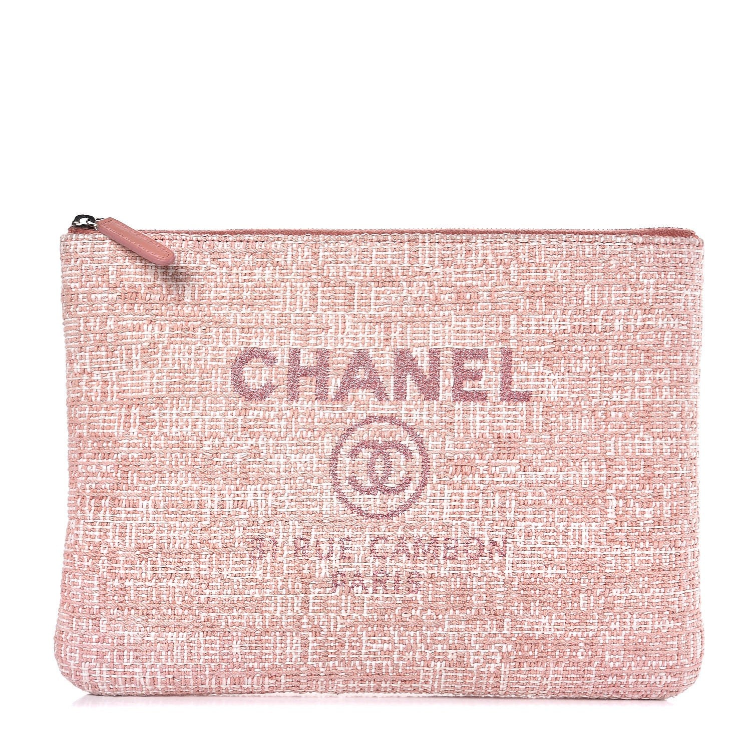 Chanel Canvas Small Deauville Pouch Pink 1 of 9