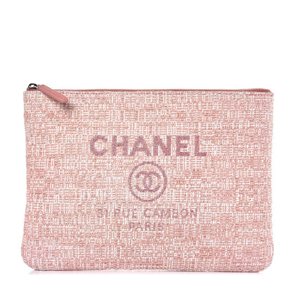 Chanel Canvas Small Deauville Pouch Pink 1 of 9