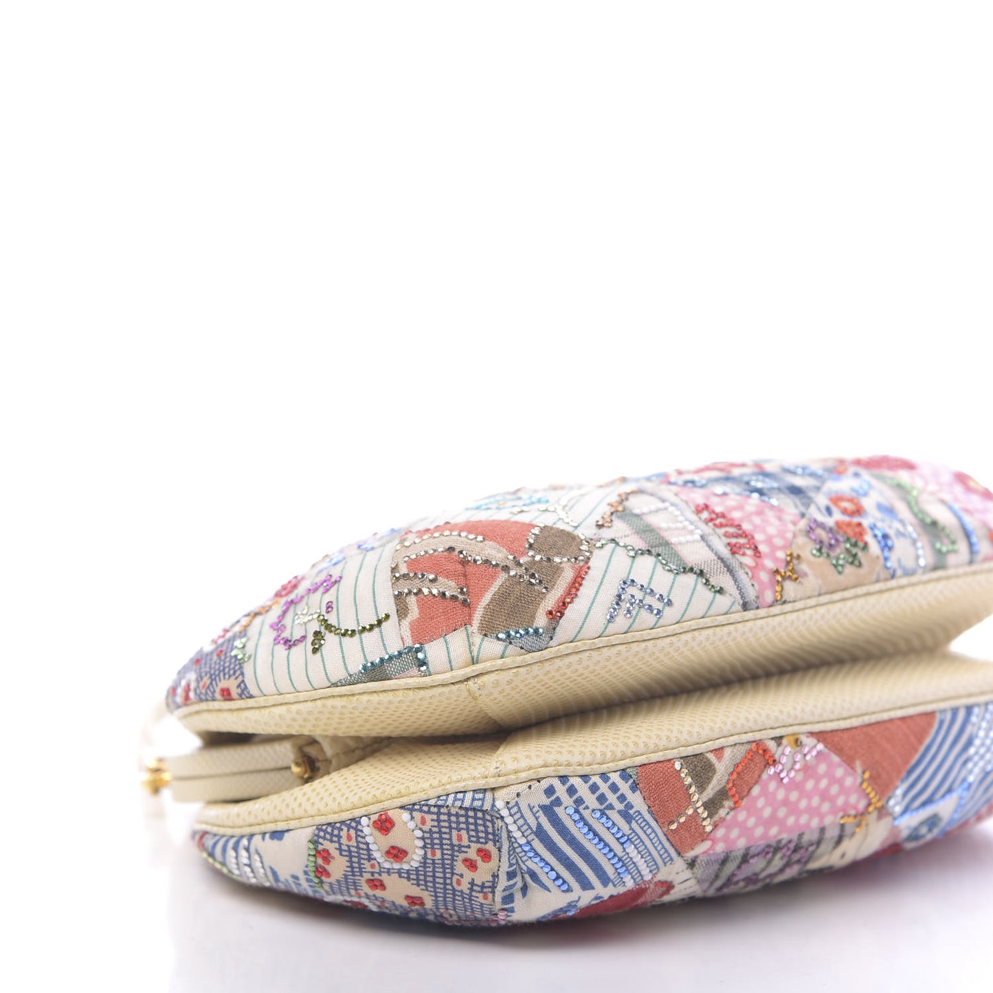 Crystal Fabric Quilted Clutch Multicolor