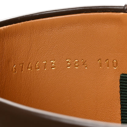 Gucci Monogram Jumbo GG Cordovan Lux Zelda Harness Riding Boots 38.5 Camel Ebony New Acero 7 of 8