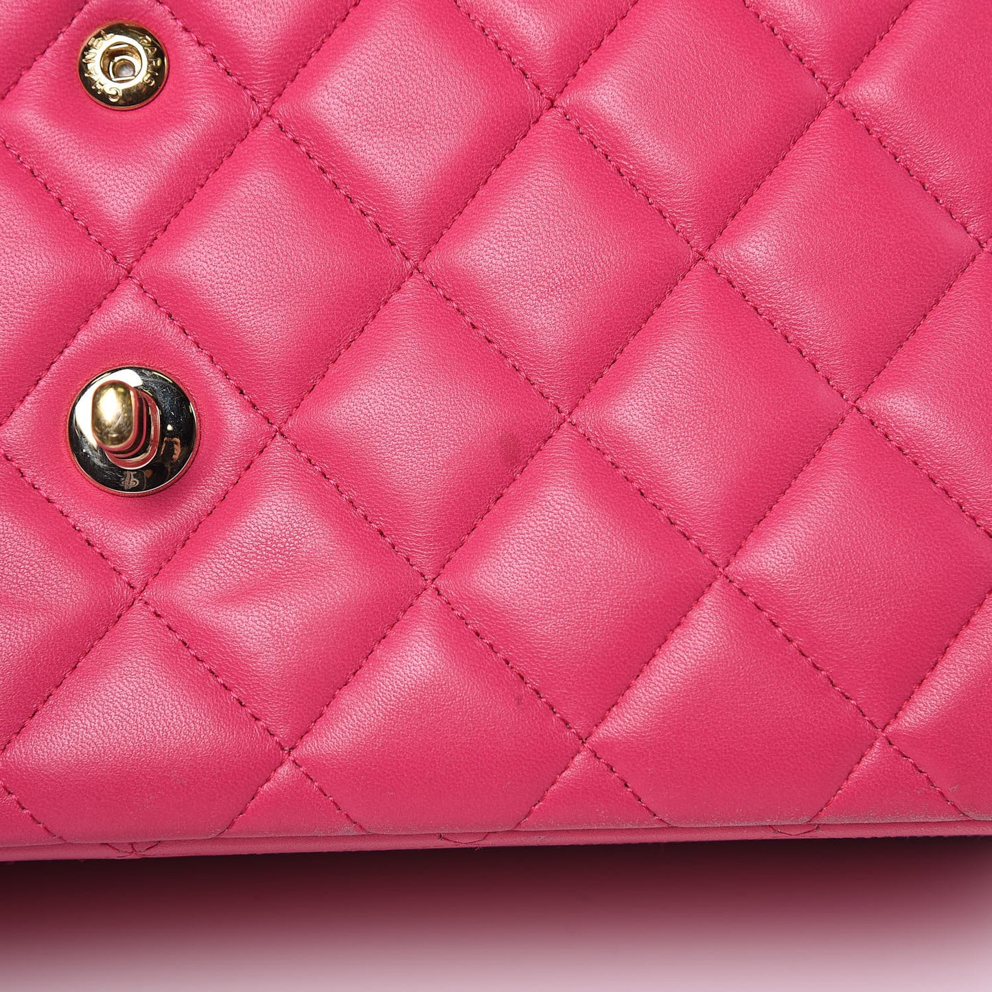 Lambskin Quilted Jumbo Double Flap Fuchsia