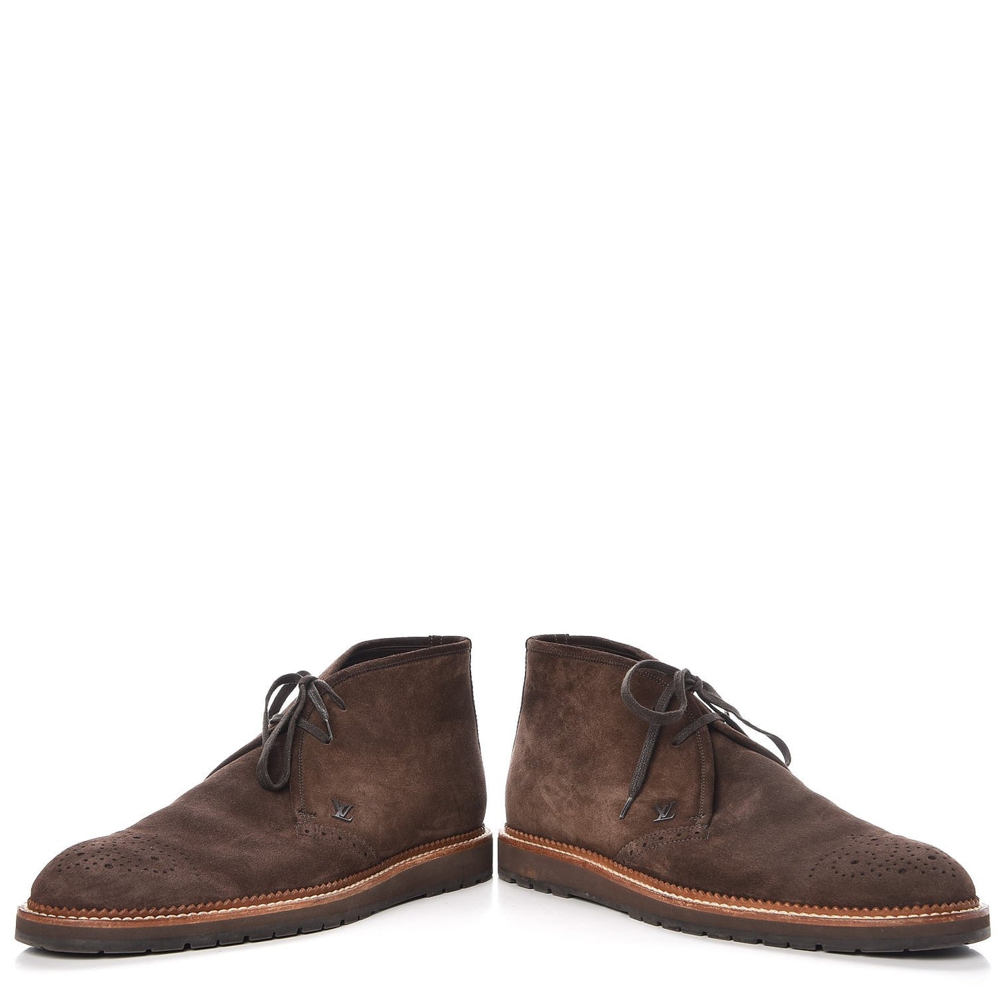 Mens Suede Brogues Ankle Boots 9 Brown
