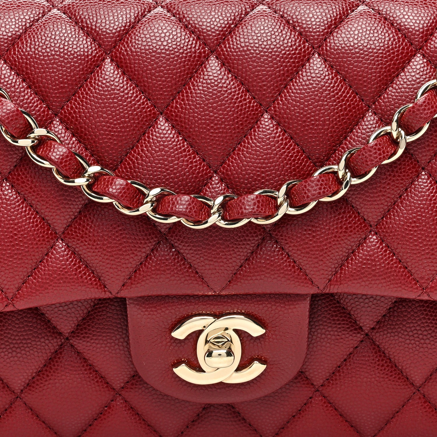 Chanel Caviar Quilted Medium Double Flap Burgundy 8 of 10