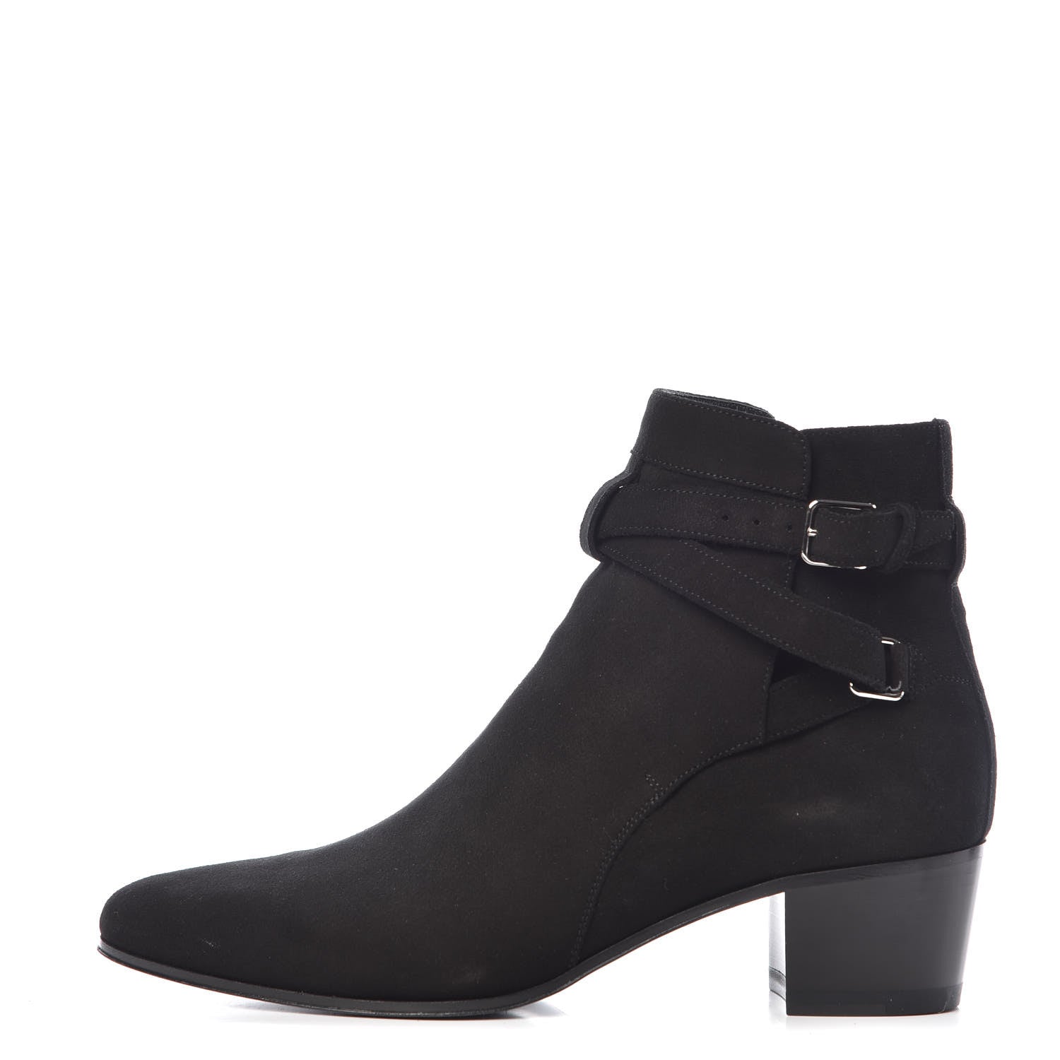 Saint Laurent Suede Jodhpur Calfskin Blake Ankle Boots 37.5 Black 1 of 10