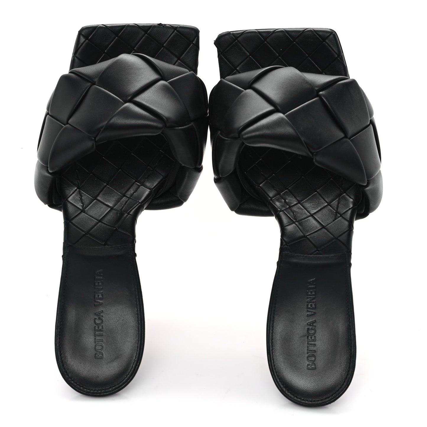 Nappa Maxi Intrecciato Lido Mule Sandals 40 Black