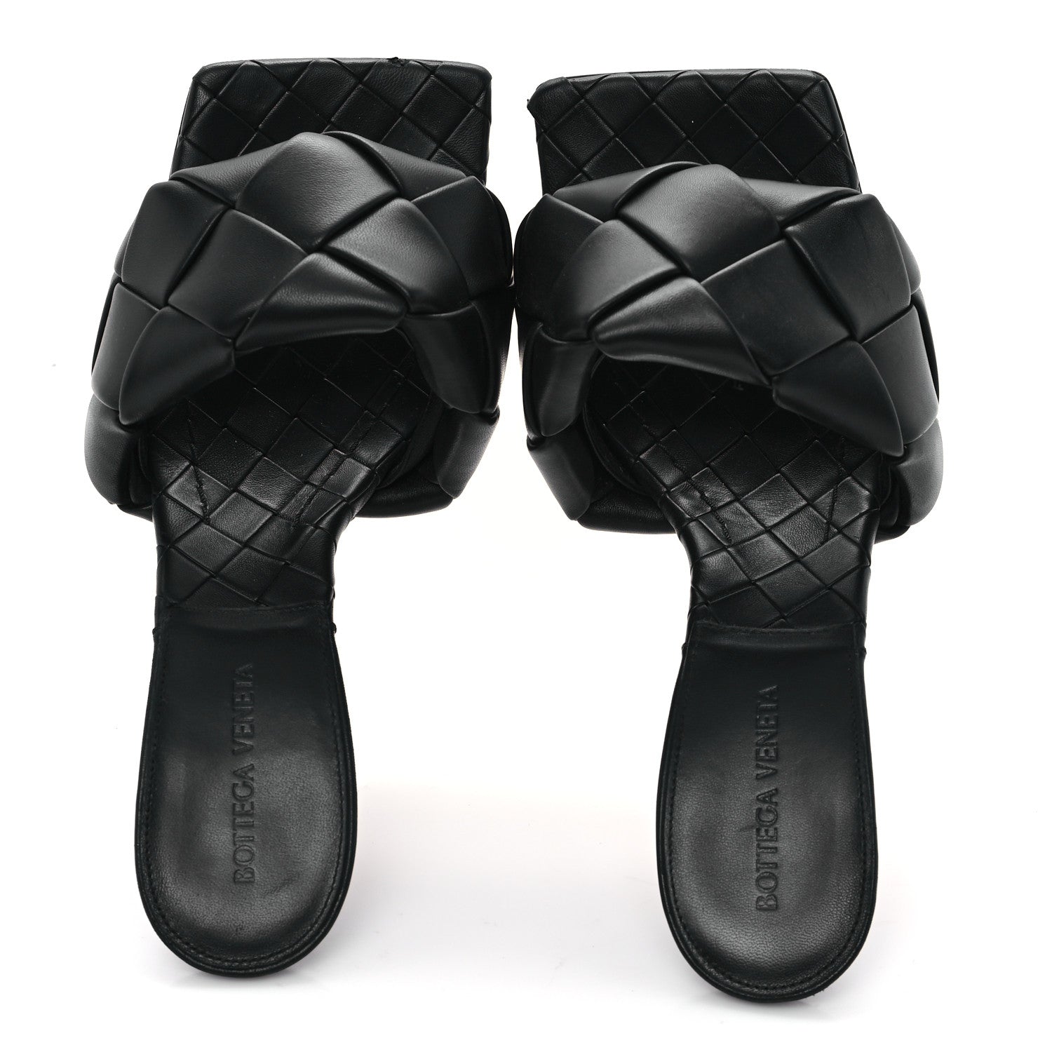 Bottega Veneta Nappa Maxi Intrecciato Lido Mule Sandals 40 Black 2 of 10