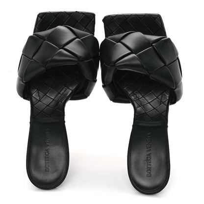 Bottega Veneta Nappa Maxi Intrecciato Lido Mule Sandals 40 Black 2 of 10