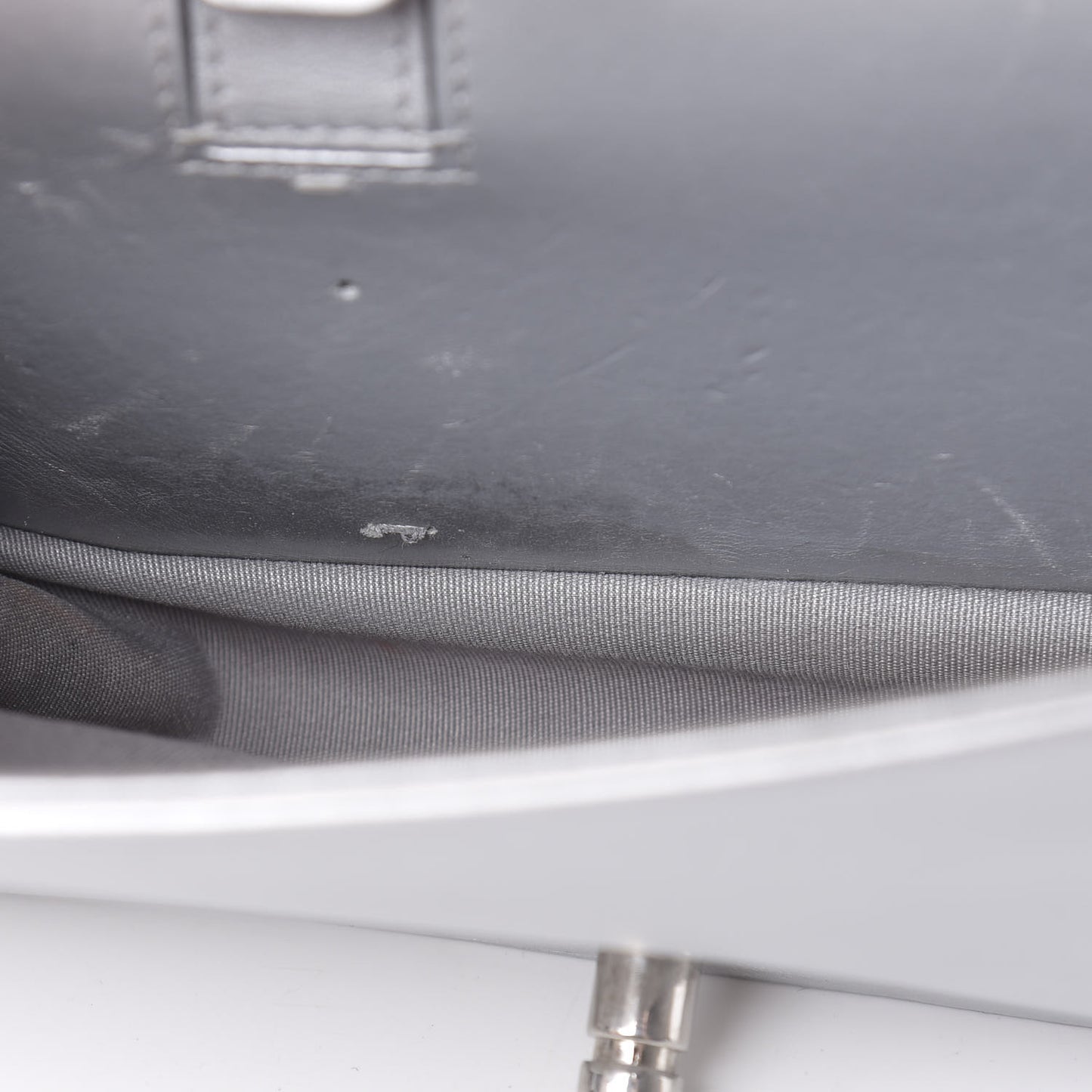 Metallic Lambskin LED Small Boy Flap Silver