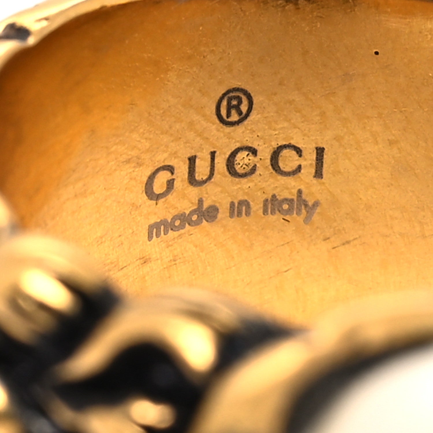 Gucci Metal Pearl Ring 19 Aged Gold 4 of 6