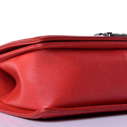 Chanel Calfskin Quilted Double Stitch Medium Boy Flap Red 8 of 9