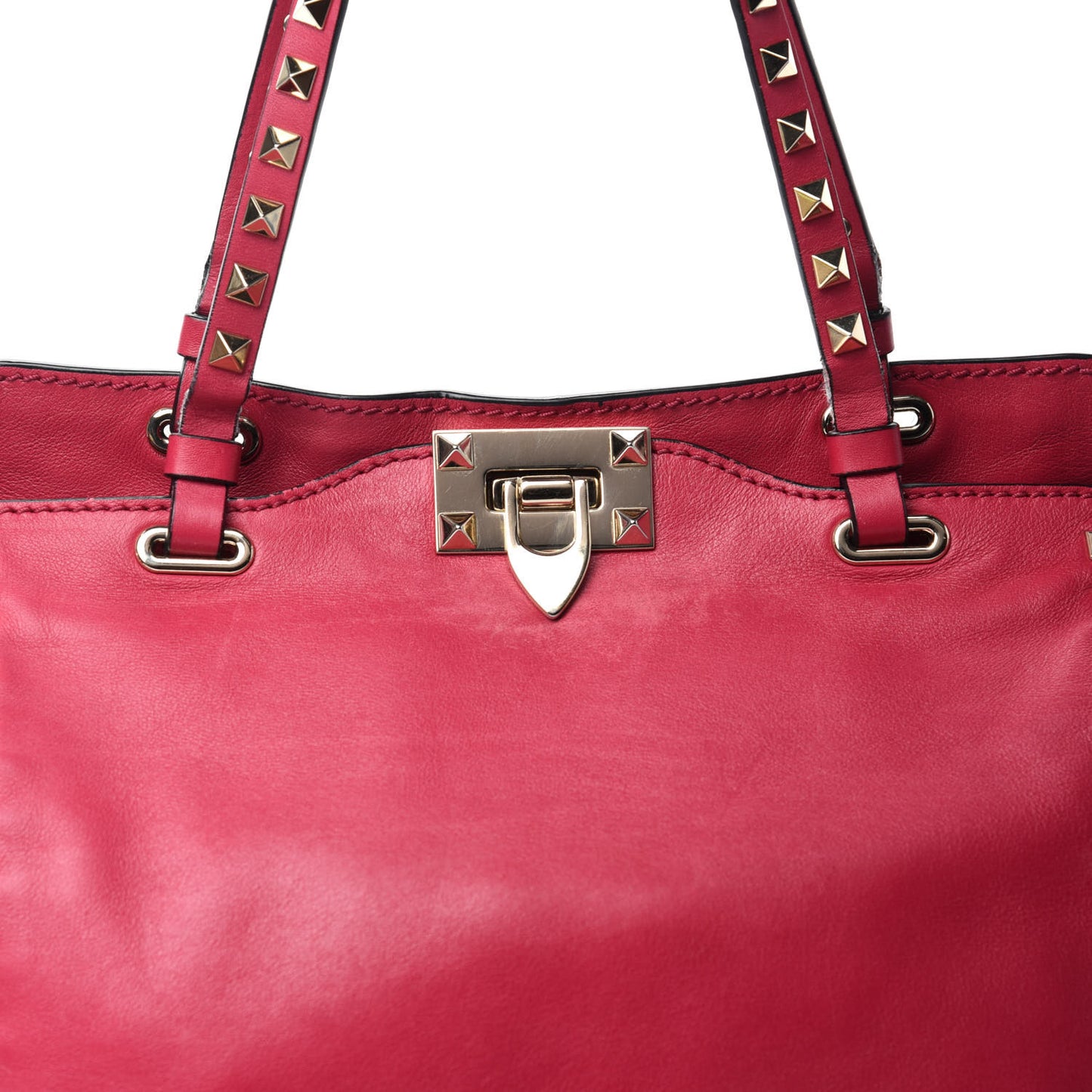 Vitello Small Rockstud Tote Cyclamin