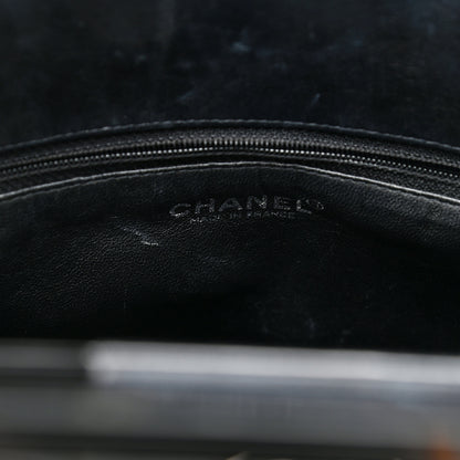 Chanel Lambskin Chocolate Bar Quilted Frame Handbag Black 6 of 10